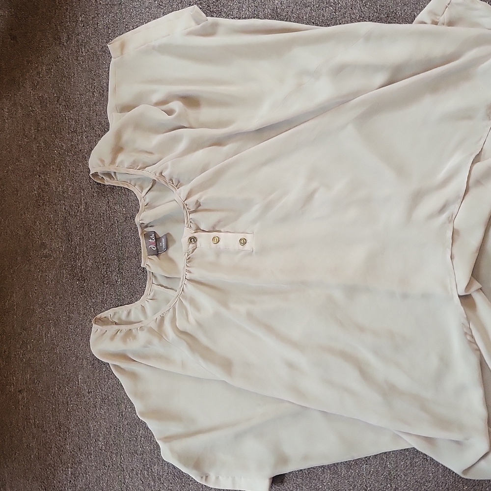 dots beige blouse